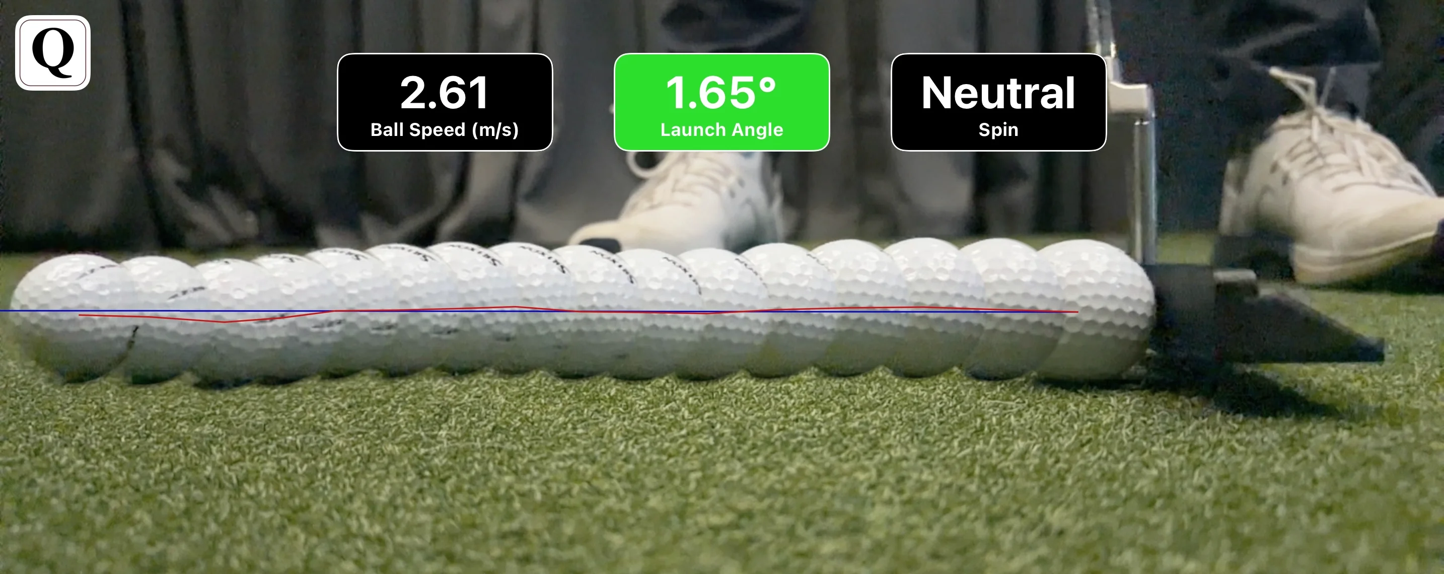 Stroboscopic boll-trail med ball speed och launch angle